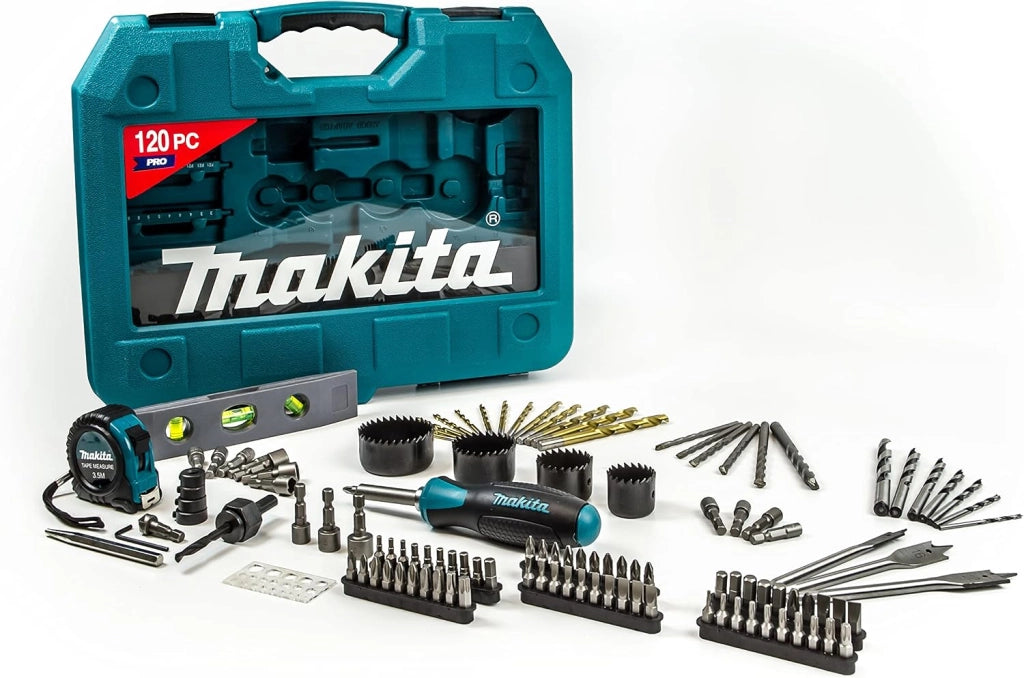 Makita P-90370 - Set di accessori per trapano e punte Pro, 120 pezzi, colore: Verde