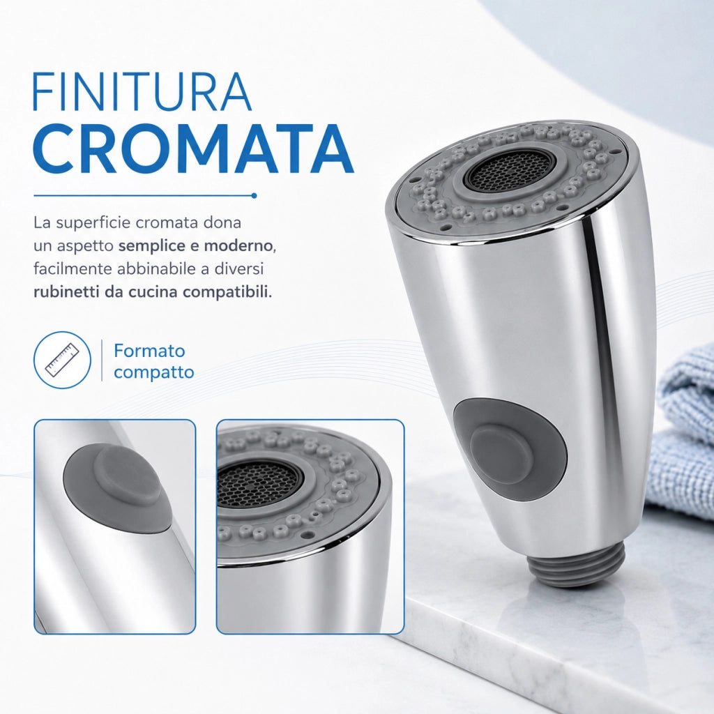 Doccetta Estraibile Ricambio Cucina 2 Getti 1/2" Maschio 10 cm 59221