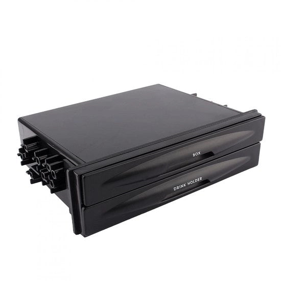 Organizzatore per Auto - Contenitore Opzionabile - Materiale in Plastica - Supporti per Radiatori Doppio DIN - Organizzazione del Pannello di Controllo - Dimensioni 175 x 125 x 45 mm - Organizzatore per Auto