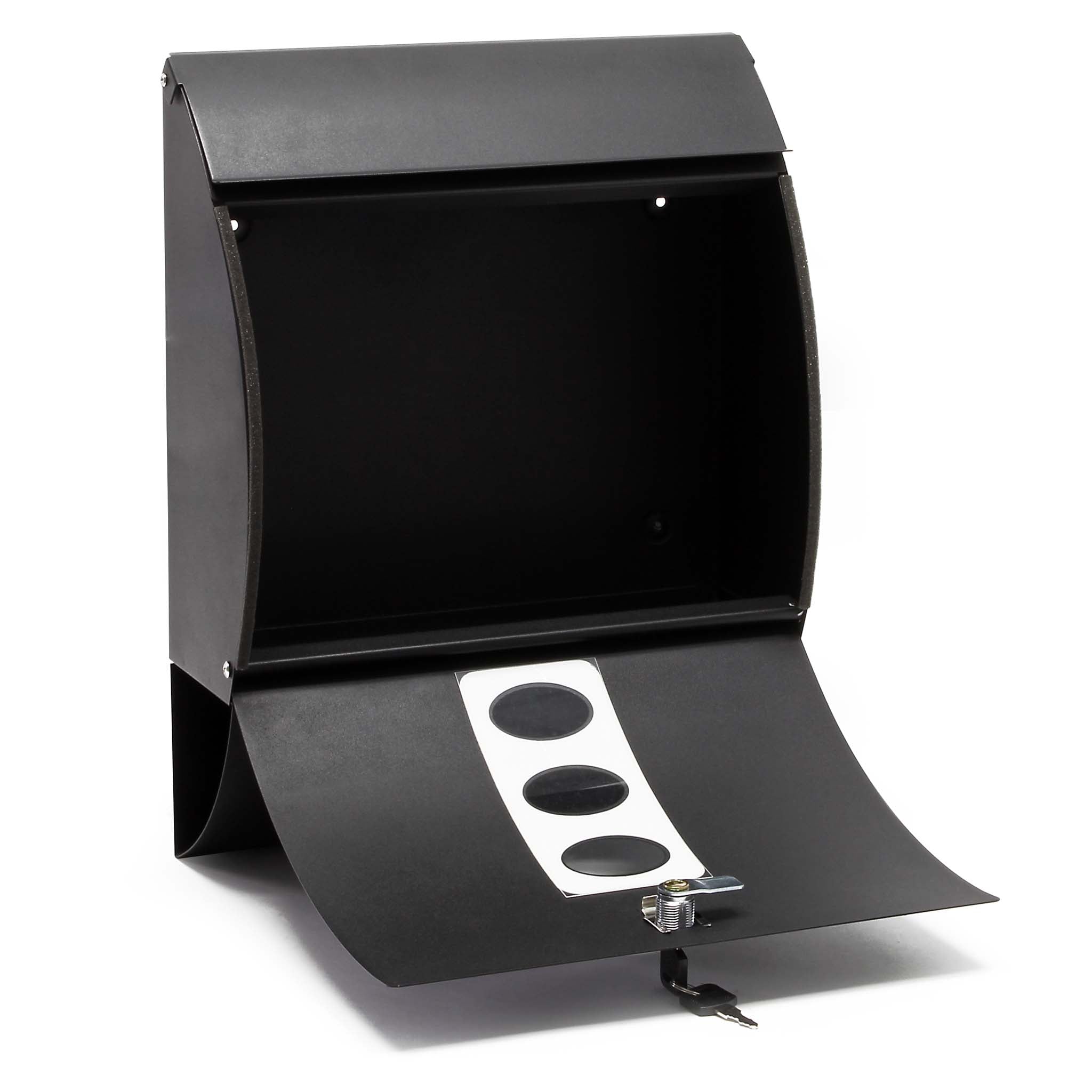 Cassetta postale V18 con vano portagiornale, verniciata a polvere nera