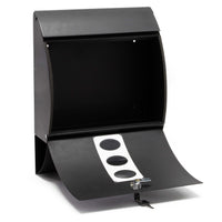 Cassetta postale V18 con vano portagiornale, verniciata a polvere nera