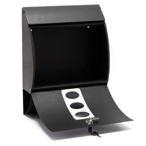 Cassetta postale V18 con vano portagiornale, verniciata a polvere nera