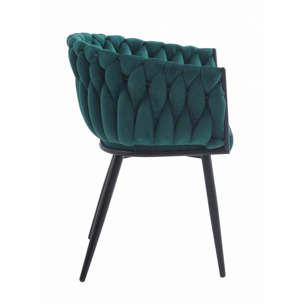 Sedia poltroncina Orion in velluto verde smeraldo