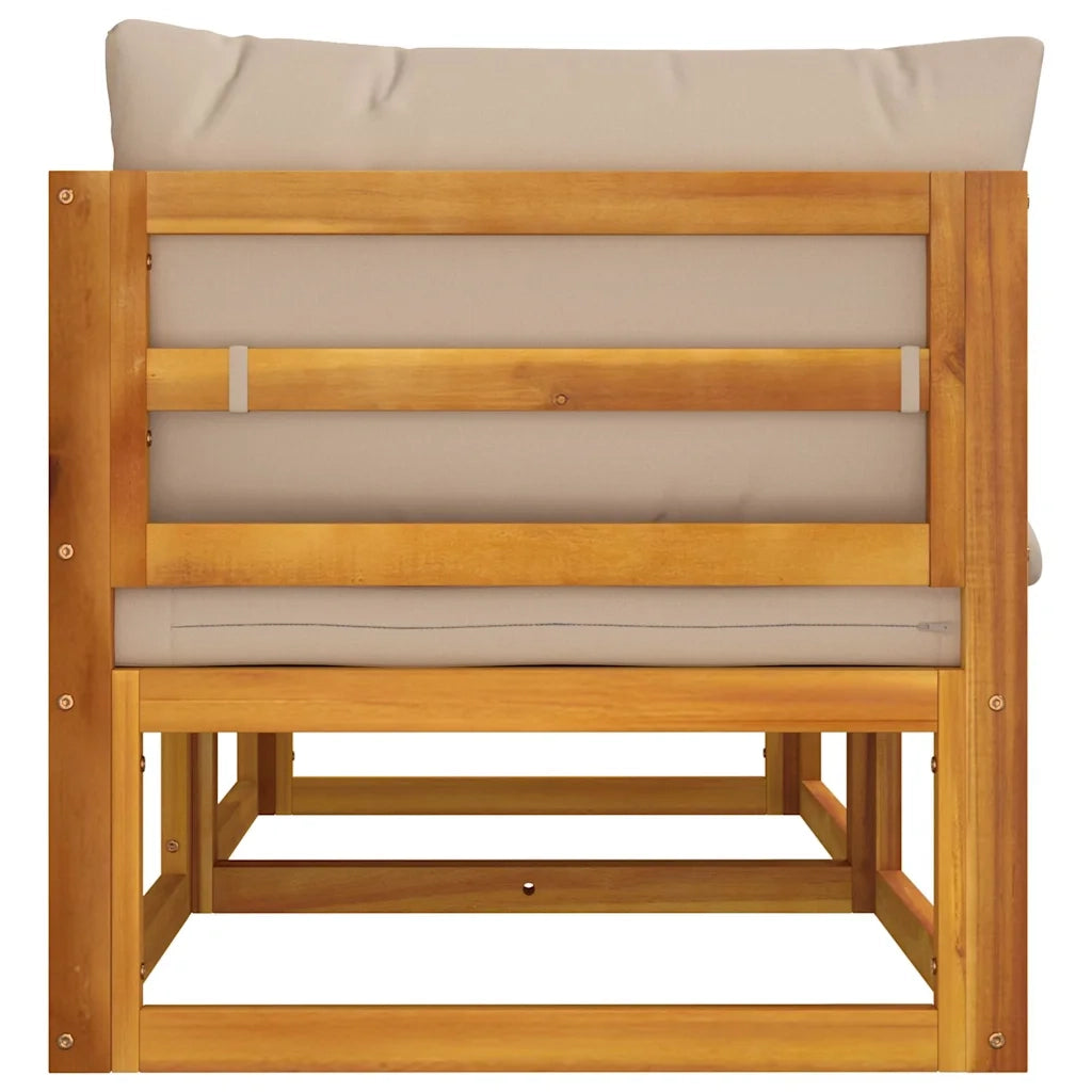 Divani Angolari Modulari 2pz Cuscini Tortora Massello Acacia 360000