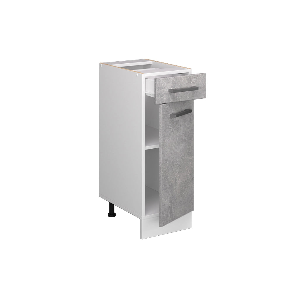 Mobiletto base per cucina R-Line Calcestruzzo/Bianco 30 cm, PL Rovere Vicco