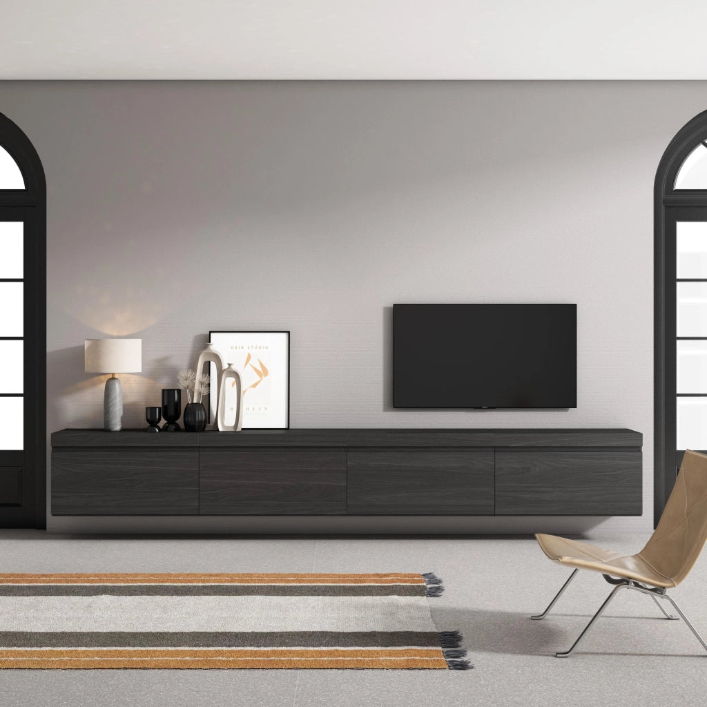 Mobile TV Soggiorno, 320x35x45cm, TV di grande formato, da appendere, Nero RF3626