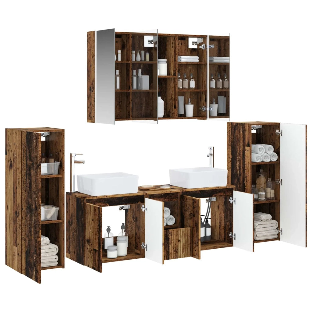 Set di mobili per il bagno 6 pcs Legno antico 3407173