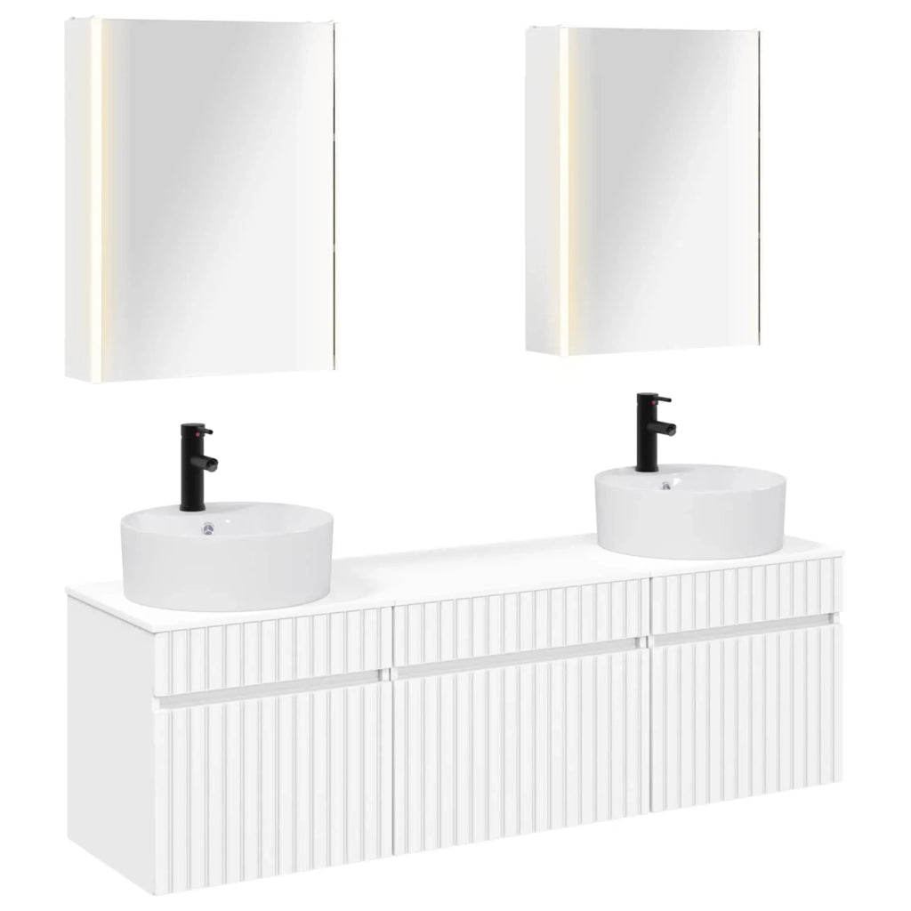 Set di Armadi da Bagno 5 pcs Bianco 53 x 15,5 x 70 cm 3406607