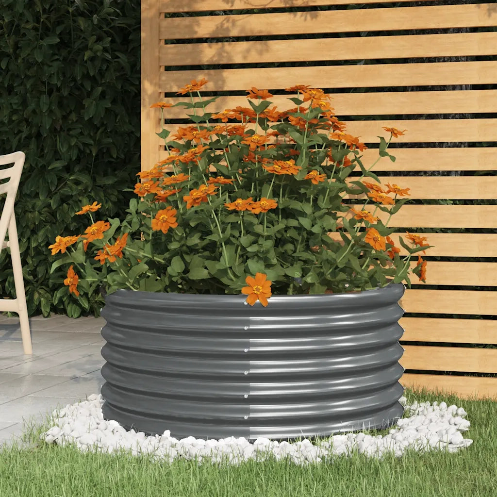 Vaso Giardino Acciaio Zincato 80x80x36cm Antracite 318856