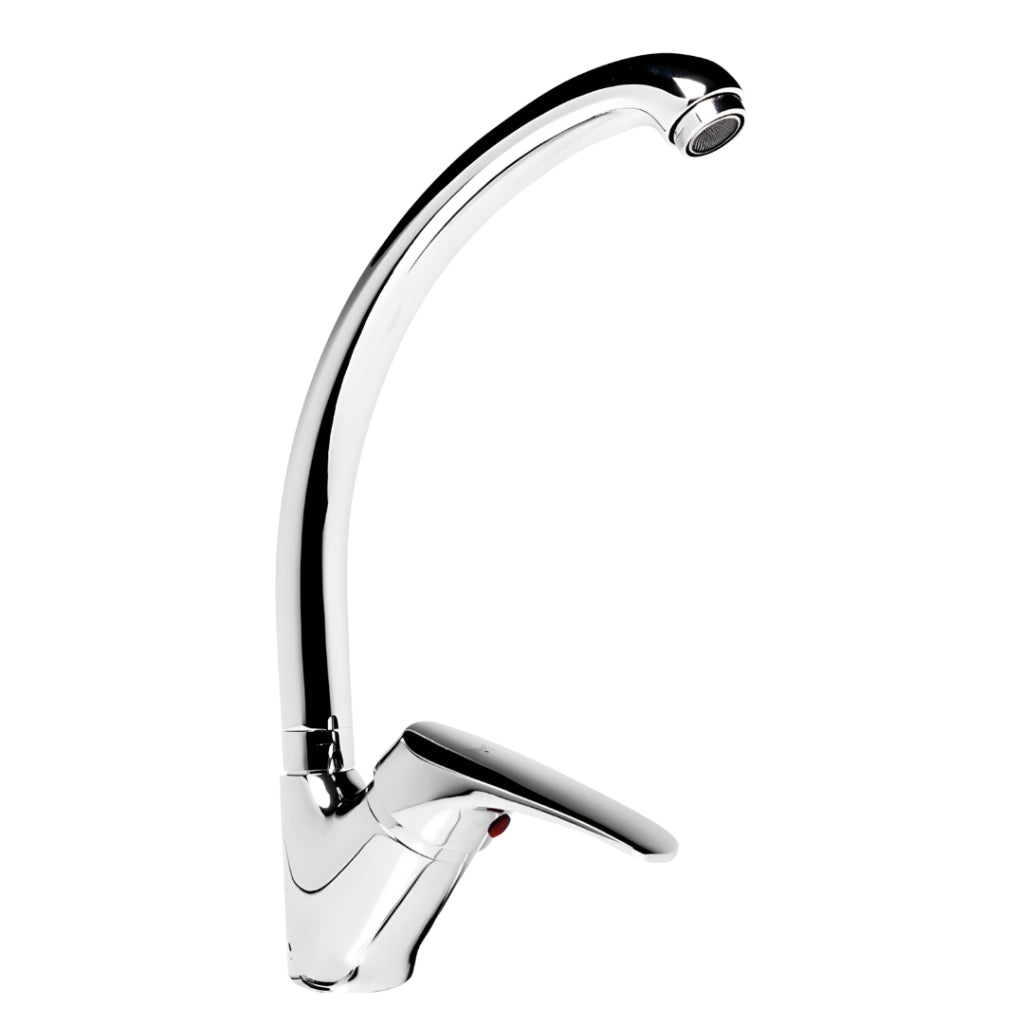 Miscelatore monoforo ottone cucina lisbona allungato erogazione orientabile *** finitura- cromo lucido, confezione 1