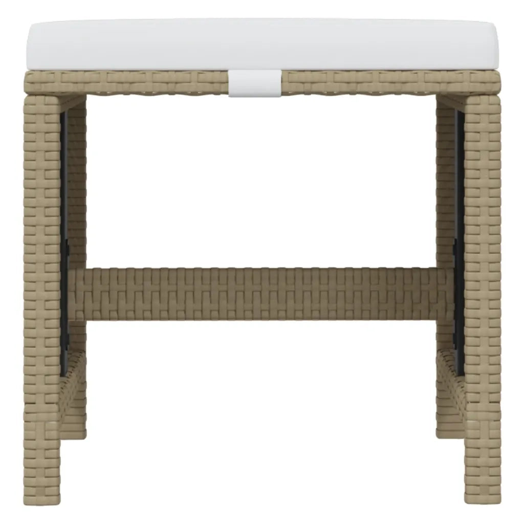 Set da Pranzo per Giardino 21pz con Cuscini in Polyrattan Beige cod mxl 35992
