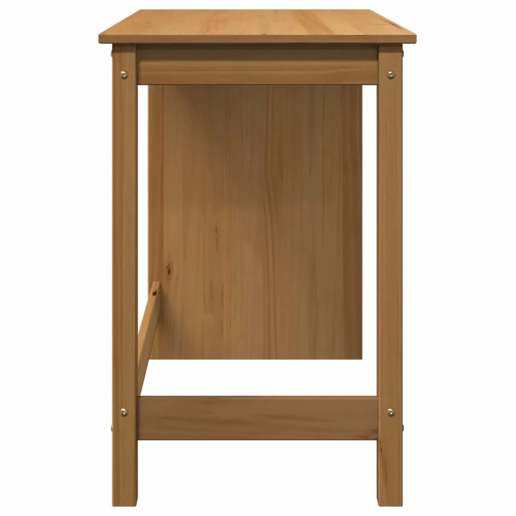Scrivania | Tavolo da Ufficio Marrone miele 112 x 50 x 75 cm Legno di Pino Massello