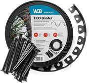 Fascia in plastica flessibile - nera - 10 m - 4 cm di altezza - inclusi chiodi di fissaggio