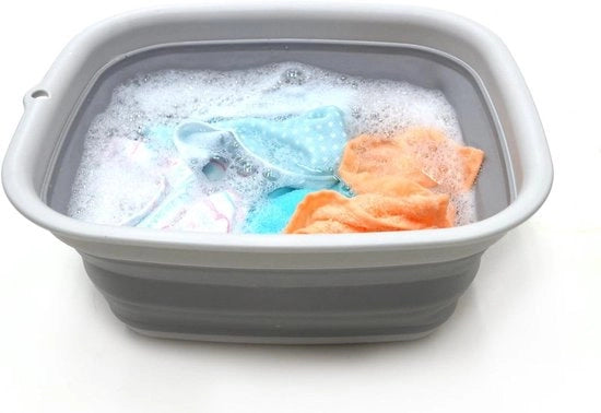 Tino da Lavaggio Portatile 9,45L - Tino da Cucina Pieghevole - Cestino da Lavanderia Pieghevole - Tino da Cucina Spaziale in Plastica (Grigio M, 9,45L)