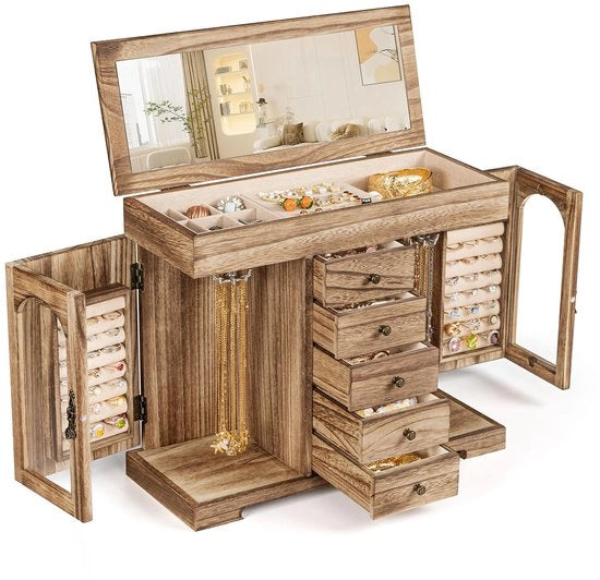 Scatola di decorazione per donna - cassettino in legno per gioielli - 1 pezzo - 36 x 25 x 25 cm
