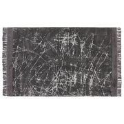 Tappeto moderno in viscosa con frange 140 x 200 cm grigio scuro stile moderno contemporaneo camera da letto soggiorno