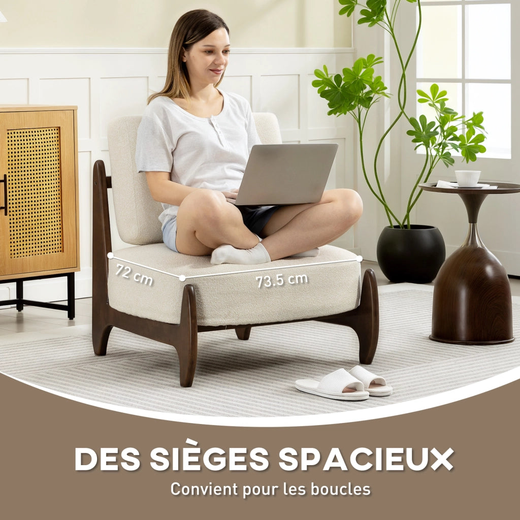 Poltrona relax in velluto ¨C zephmum ¨C 72x73.5x81 cm crema