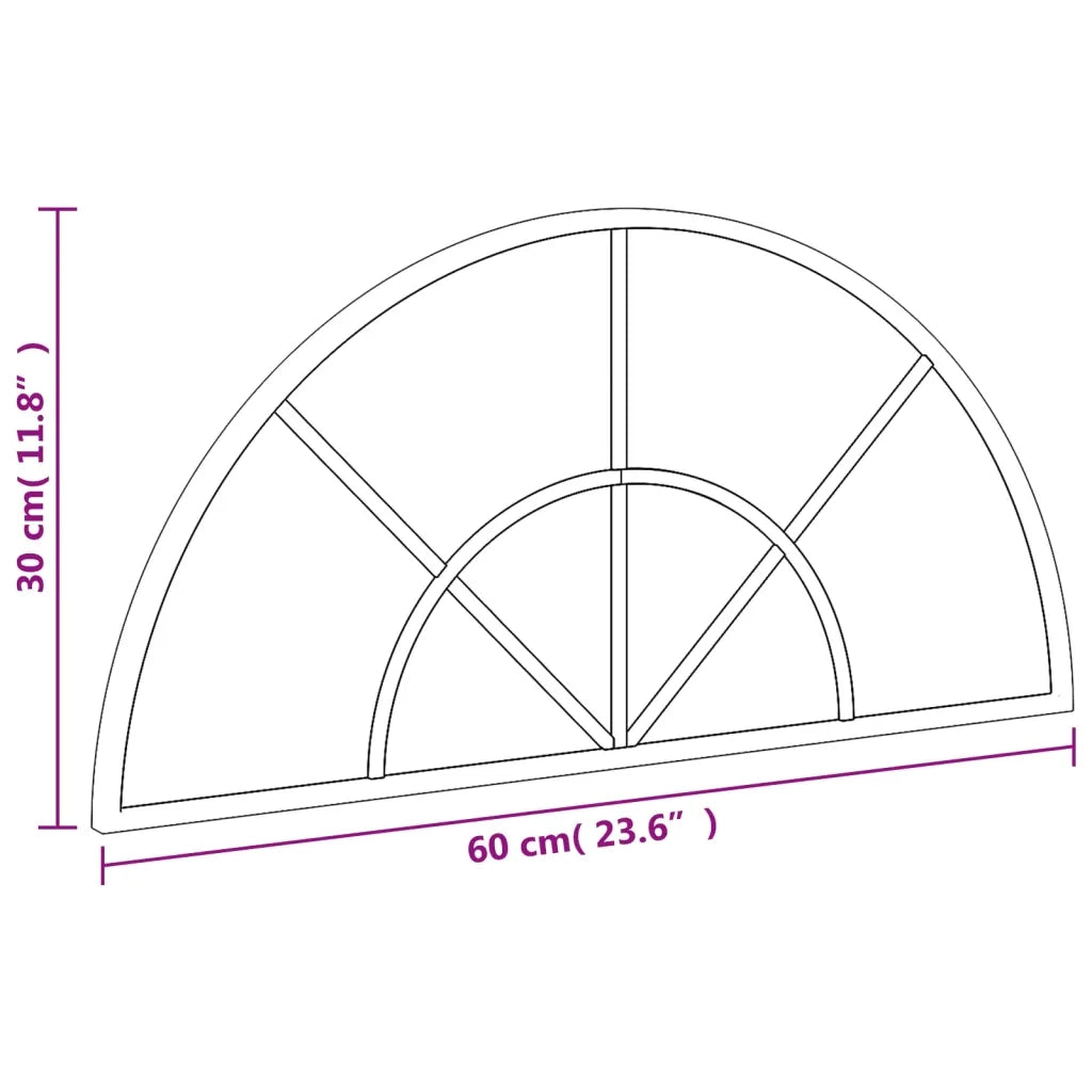 Specchio da Parete Nero 60x30 cm Arco in Ferro 358650