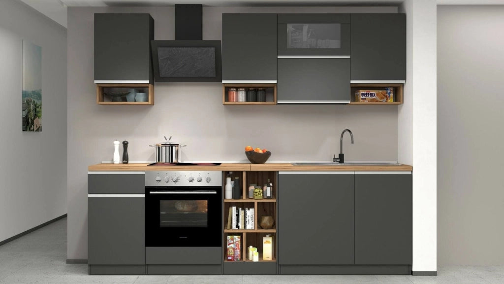 Cucinino Attiko, Cucina un Cassetto, Elettrodomestici non inclusi, Made in Italy, Grigio Ardesia