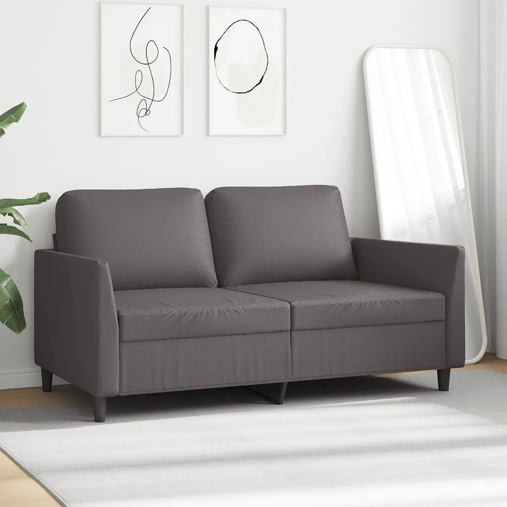 Divano a 2 Posti Grigio 140 cm in Similpelle 359335