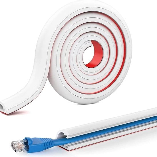 Gomma a protezione cavo a forma semicircolare - autoforato - 1 m - bianco