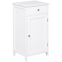 Mobiletto da Bagno con Anta e Cassetto Bianco 43x34x77 cm