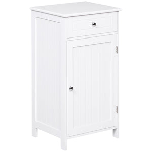 Mobiletto da Bagno con Anta e Cassetto Bianco 43x34x77 cm