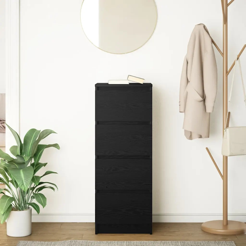Credenza-Buffet-Armadio da cucina Rovere Nero 37,5x35x99 cm in Legno Multistrato