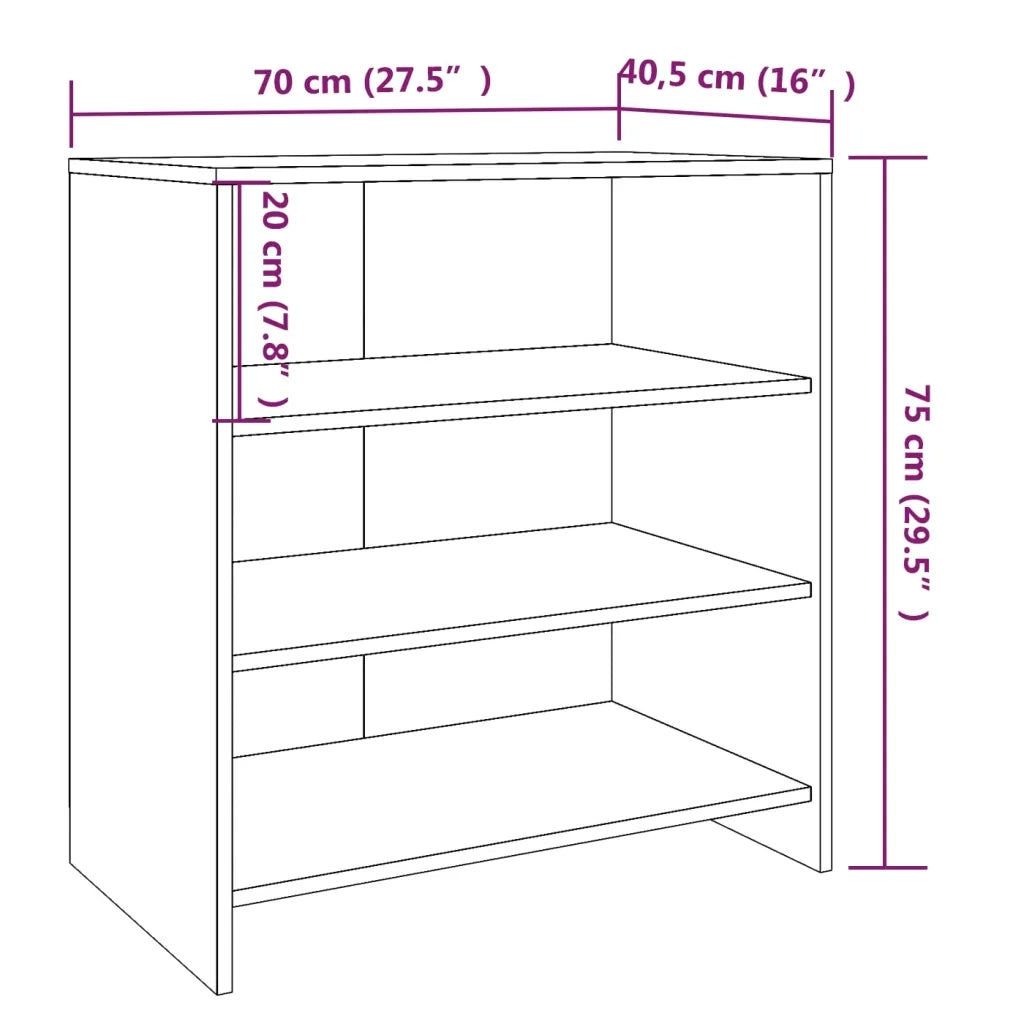 Credenza Rovere Fumo 70x40,5x75 cm in Truciolato cod mxl 12581