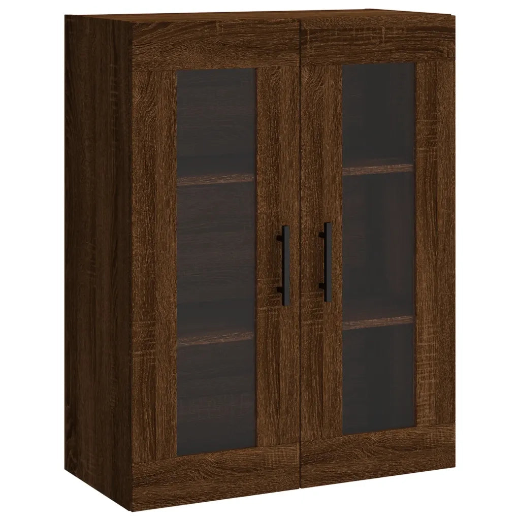 Armadietti a Parete 2 pz Rovere Marrone in Legno Multistrato 3197968