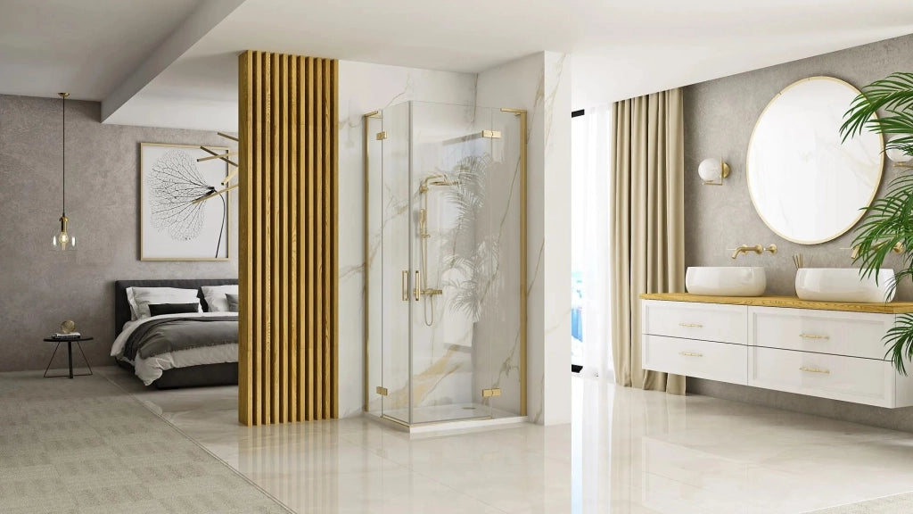 Cabina Doccia Rea Hugo 90x100 Gold Brush