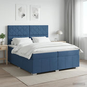 Letto box spring con materasso Blu 200 x 200 cm Tessuto 3454231
