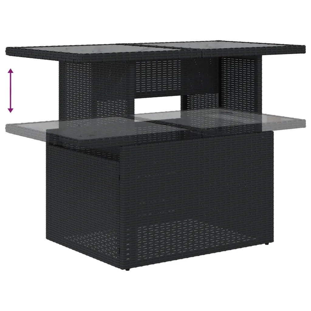 Set Divani da Giardino con Cuscini 8 pz Nero in Polyrattan 3266406