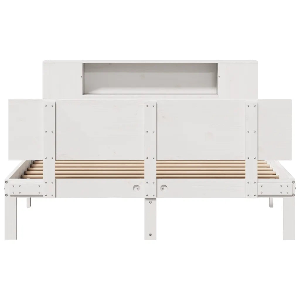 Letto Libreria senza Materasso Bianco 120x190 cm Legno di Pino 3322625