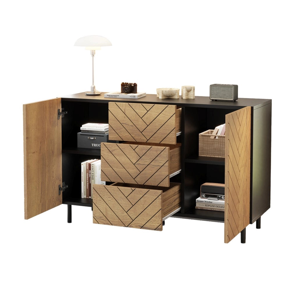 Credenza con 3 Cassetti e 2 Ante per Soggiorno ¨C MINIMAL ¨C 120x40x76 cm