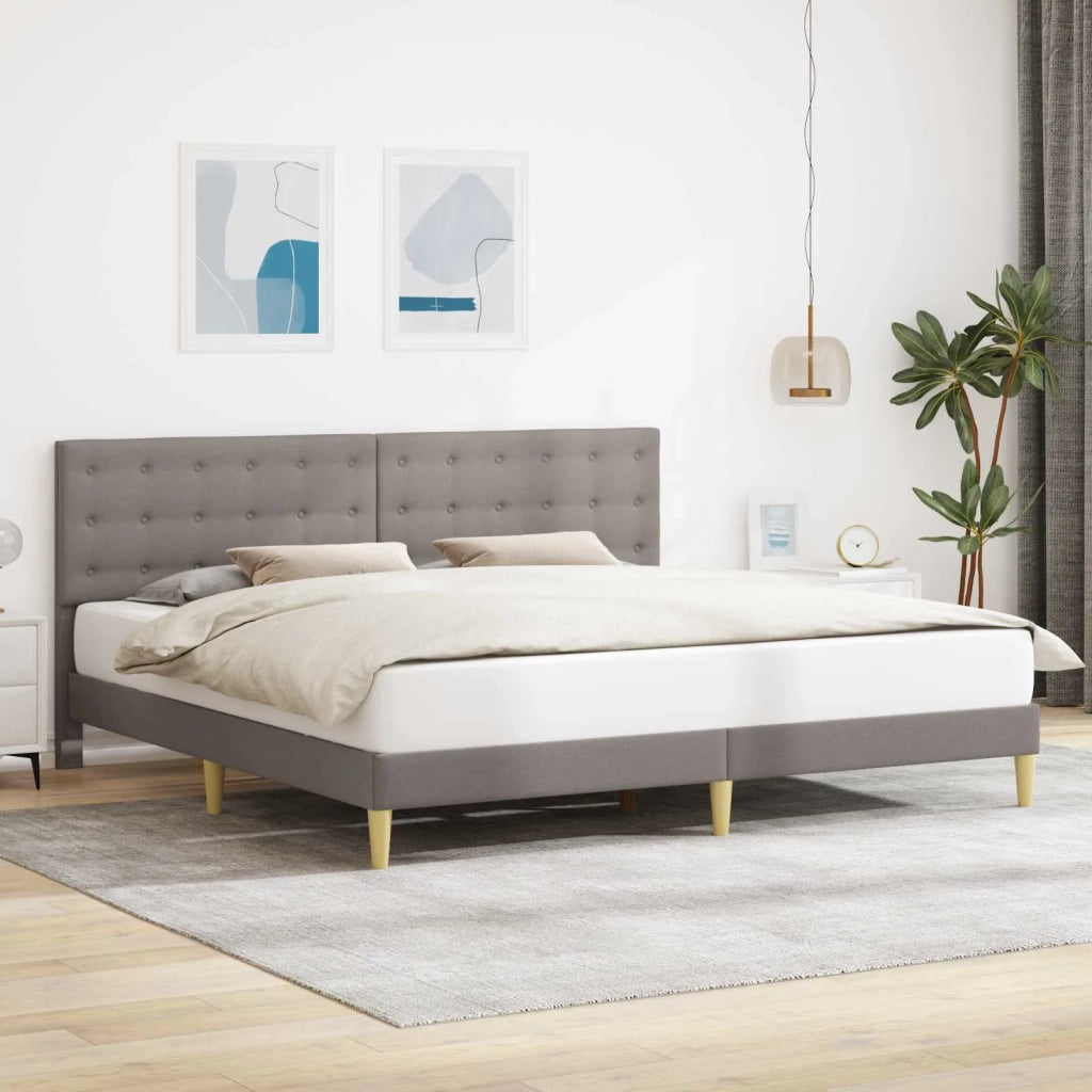 Struttura del letto con testiera Tortora 200 x 200 cm Tessuto 42027819