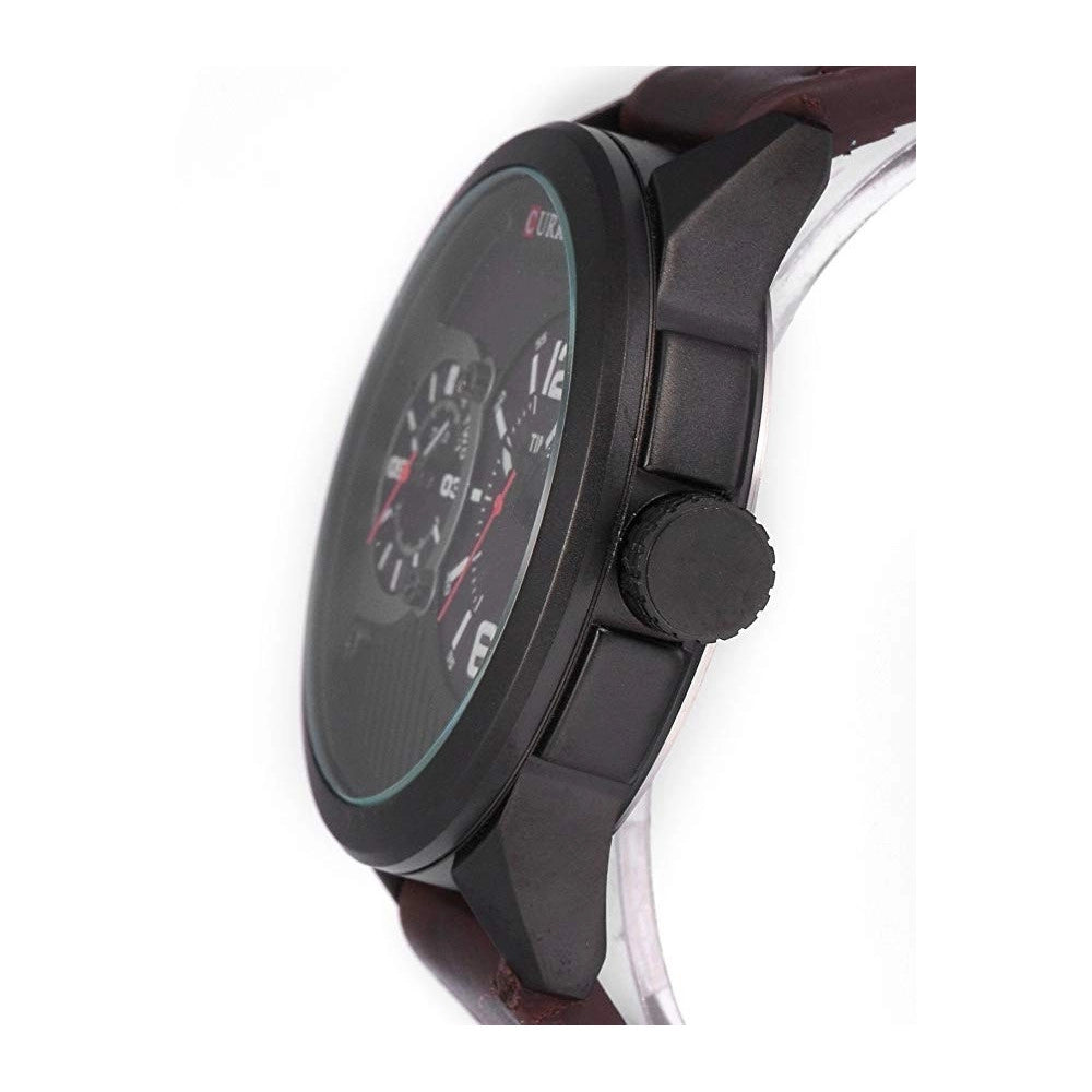 Trade Shop - Orologio Da Polso Uomo Curren Analogico Tondo Cur111 Colore Marrone -