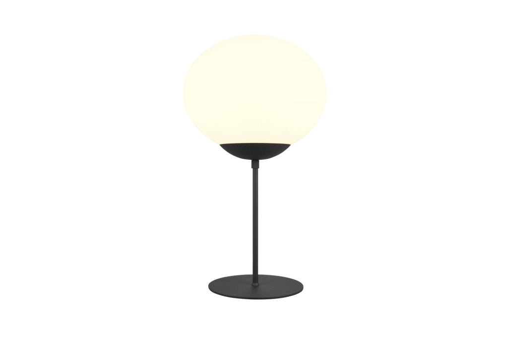 Lampada da tavolo minimal nera opaca sfera E27 Fomento