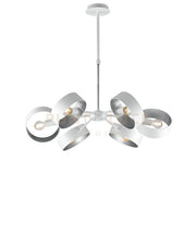SOSPENSIONE OLYMPIC BIANCO/SILVER 6XE14 67X16CM
