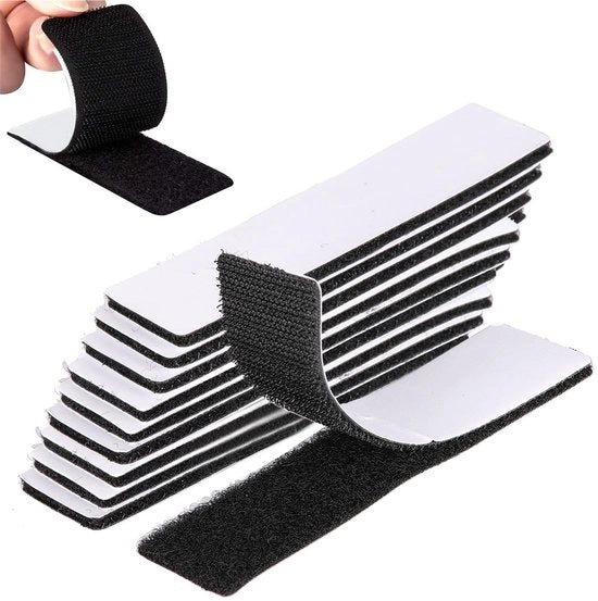 Nastro adesivo extra resistente - 10 pezzi - autoadesivo - doppio lato - impermeabile - 3 x 10 cm - nylon duraturo - nastro di fissaggio