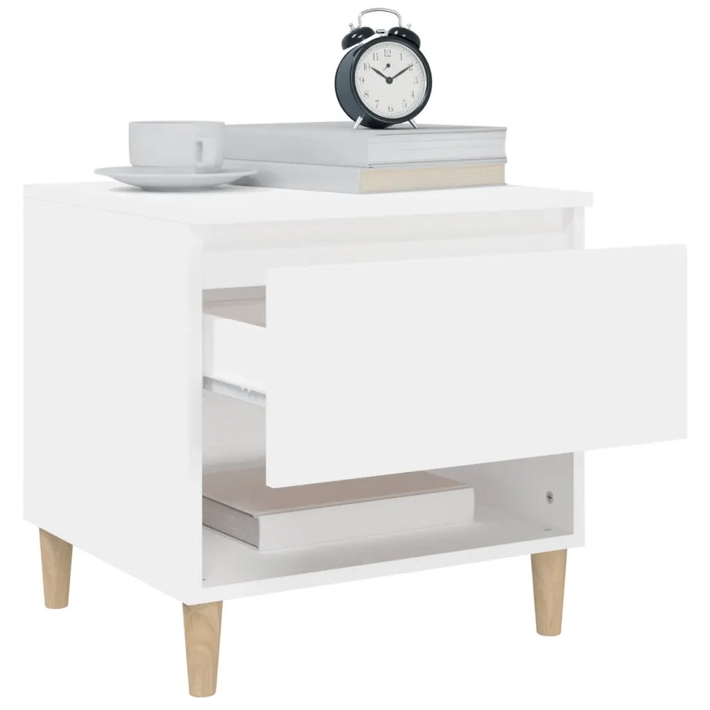 Comodini 2 pz Bianchi 50x46x50 cm in Legno Multistrato 819533