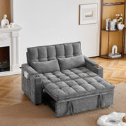DIVANO Letto 3 in 1 Trasformabile 142 cm Grigio in Chenille
