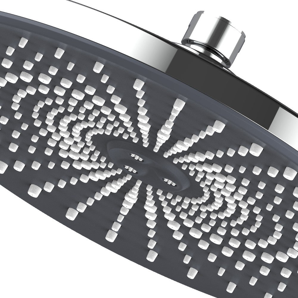 Soffione nero e cromato 1 funzione - Serie Vortex