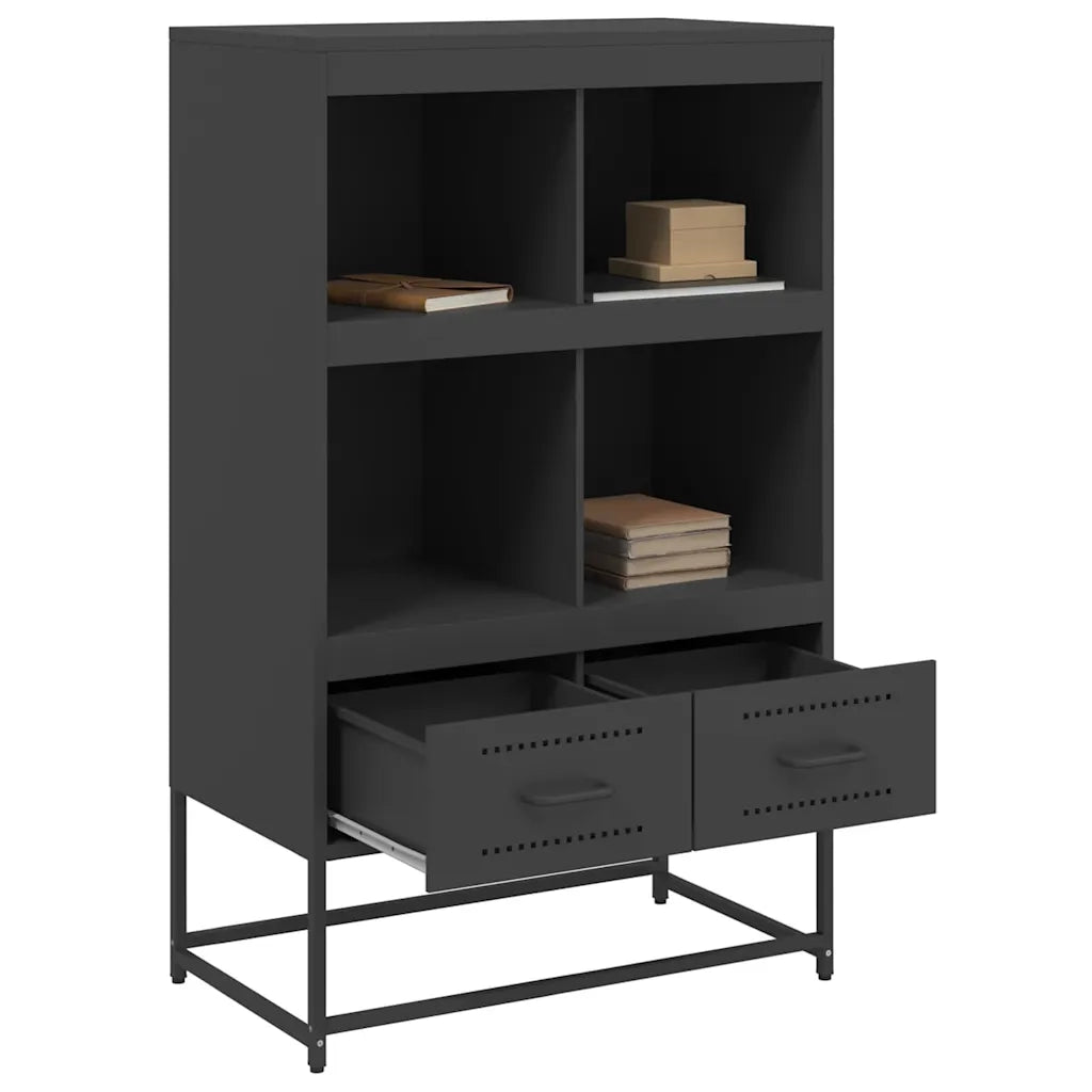 Credenza | Madia | Buffet da pranzo | Armadio da pranzo Nera 68x39x111,5 cm Acciaio