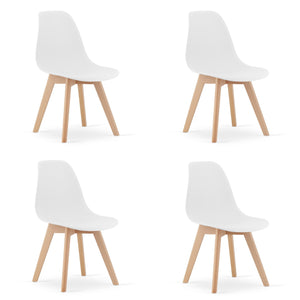 Sedia VALORA KITO - Design ergonomico bianco per soggiorno, ufficio x4