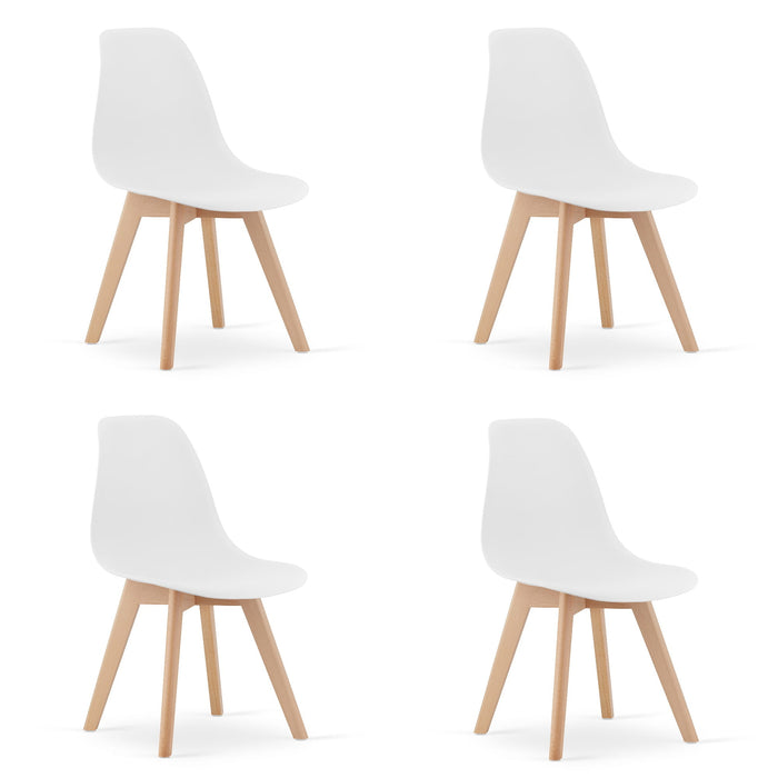 Sedia VALORA KITO - Design ergonomico bianco per soggiorno, ufficio x4