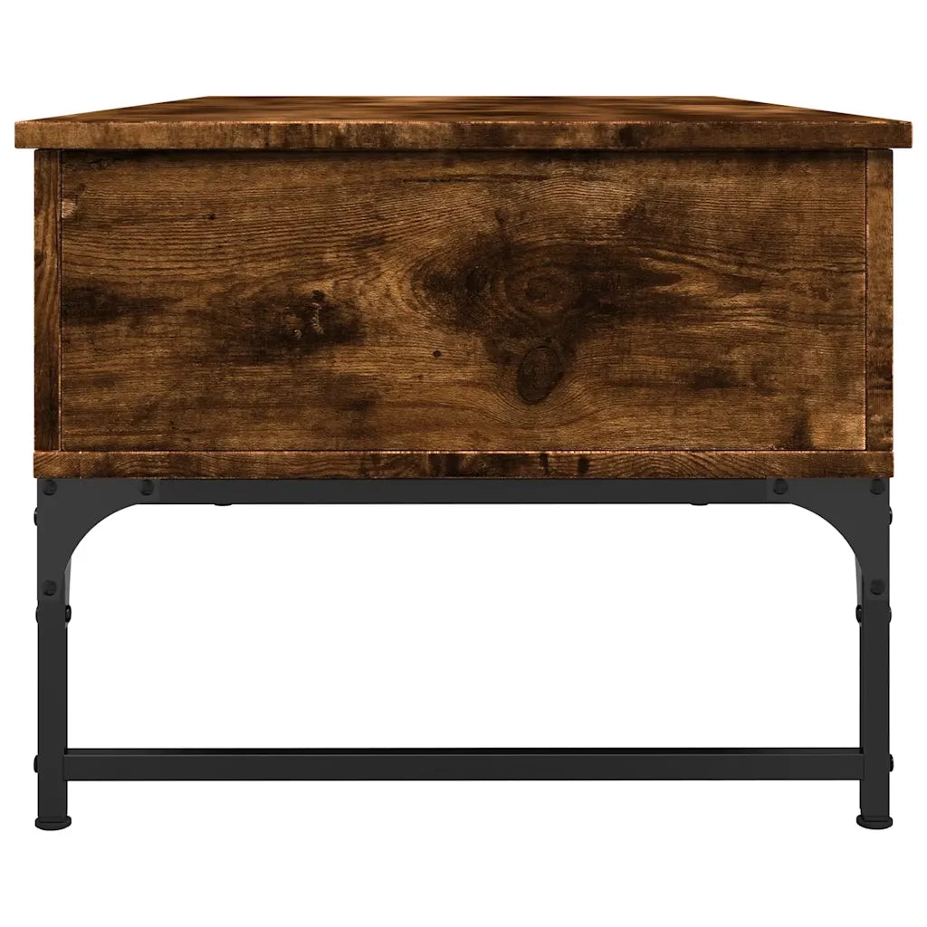 Tavolino salotto | Tavolino da caff¨¨ | Tavolino da Soggiorno Rovere Fumo 100x50x40cm Multistrato e Metallo