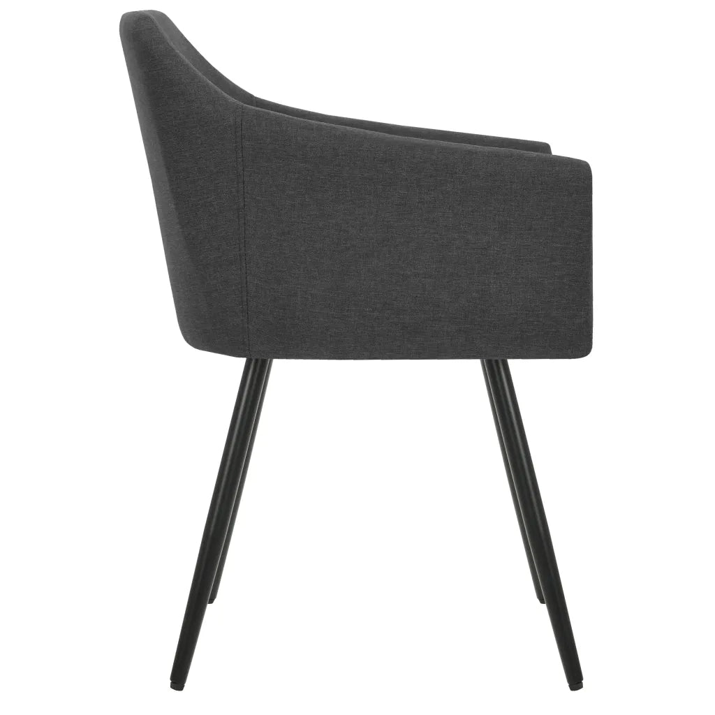 Sedie da Pranzo 4 pz Grigio Scuro in Tessuto 3065672