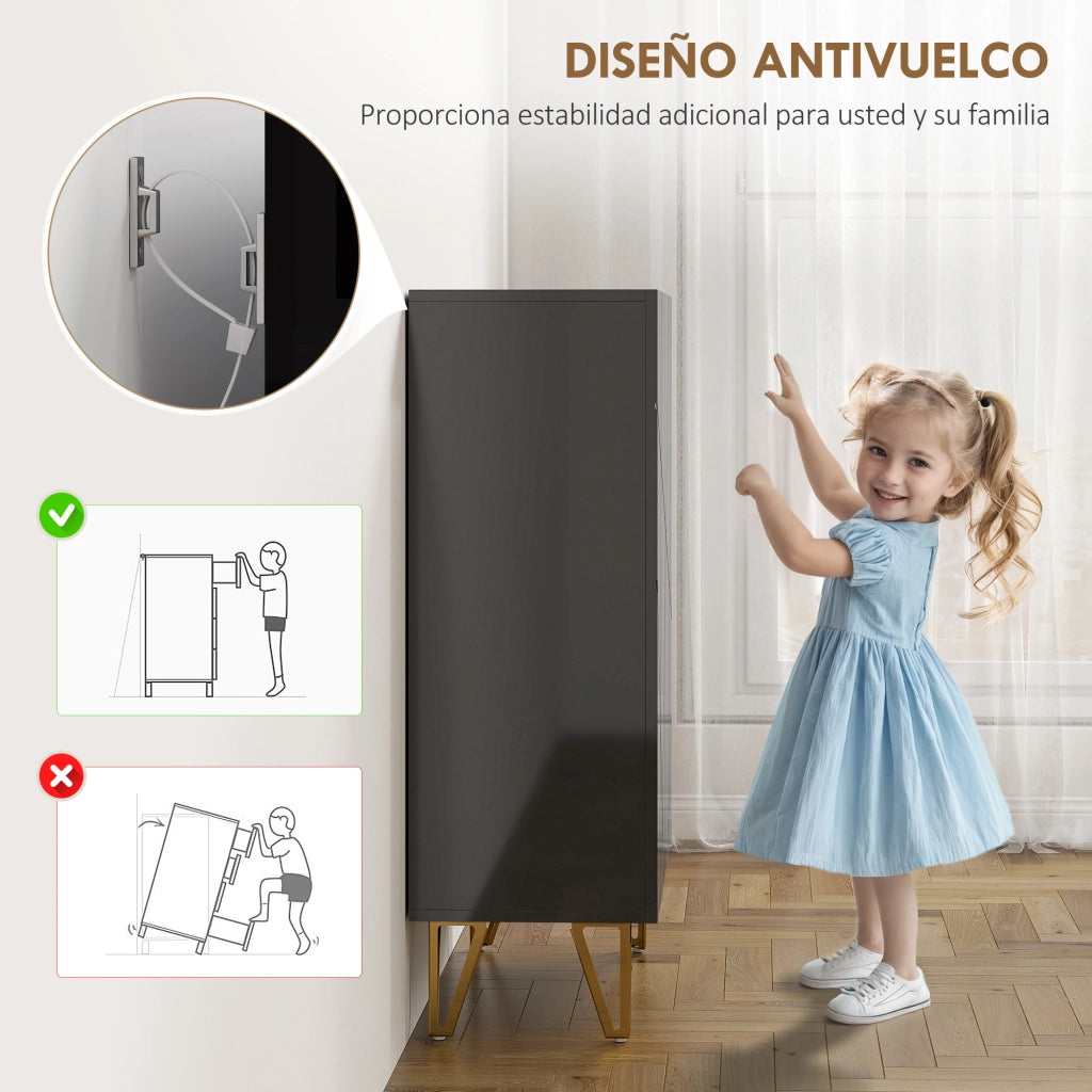 Scarpiera con Ripiani Aggiustabili ¨C zephmum ¨C Nero 72x31.5x95 cm