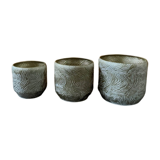 Set di 3 vasi metallo - SERGIO